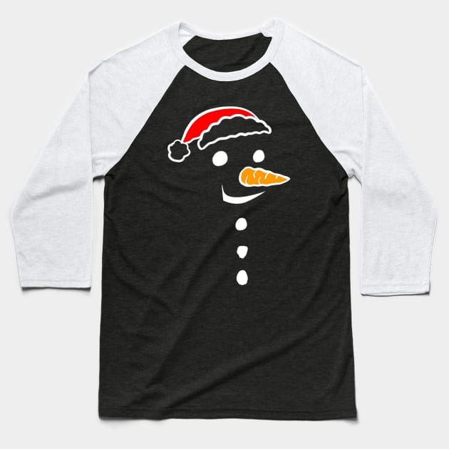 Dark Santa Snowman Baseball T-Shirt by Moon Coffee